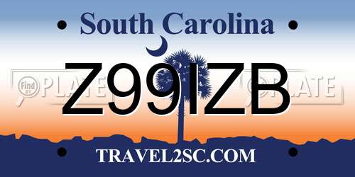 Z99IZB South Carolina License Plate