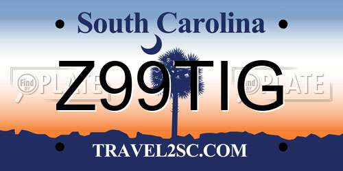 Z99TIG South Carolina License Plate