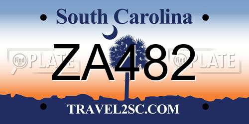 ZA482 South Carolina License Plate