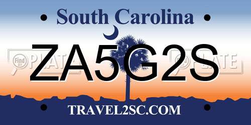 ZA5G2S South Carolina License Plate