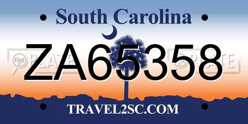 ZA65358 South Carolina License Plate