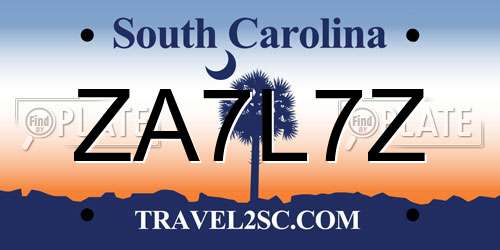 ZA7L7Z South Carolina License Plate