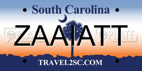 ZAAIATT South Carolina License Plate