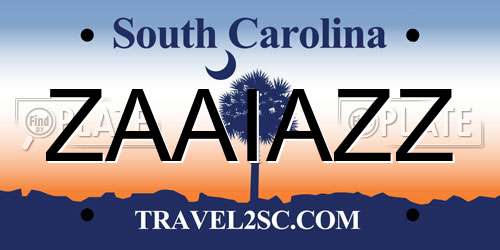 ZAAIAZZ South Carolina License Plate