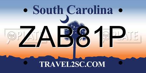 ZAB81P South Carolina License Plate