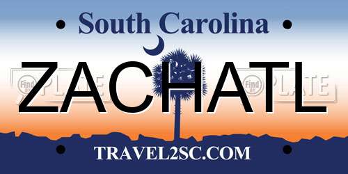 ZACHATL South Carolina License Plate