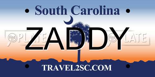 ZADDY South Carolina License Plate