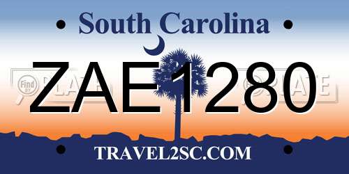 ZAE1280 South Carolina License Plate