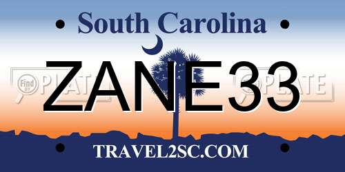 ZANE33 South Carolina License Plate