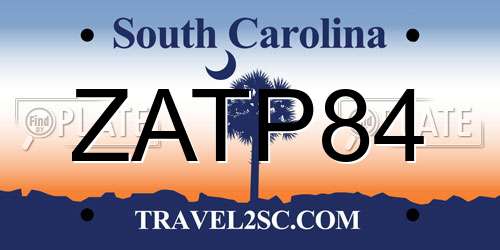 ZATP84 South Carolina License Plate
