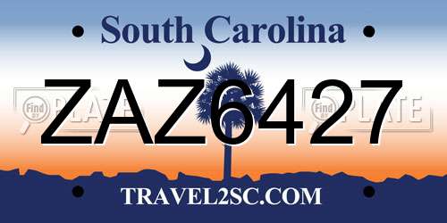 ZAZ6427 South Carolina License Plate