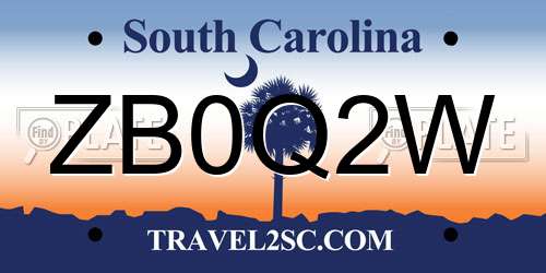 ZB0Q2W South Carolina License Plate