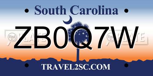 ZB0Q7W South Carolina License Plate