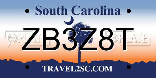 ZB3Z8T South Carolina License Plate