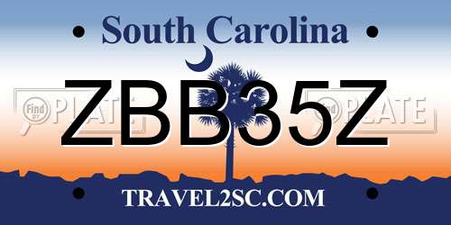 ZBB35Z South Carolina License Plate