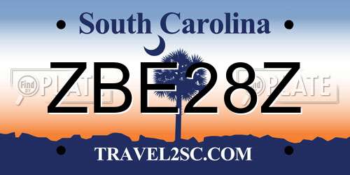 ZBE28Z South Carolina License Plate