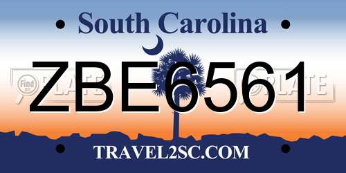 ZBE6561 South Carolina License Plate