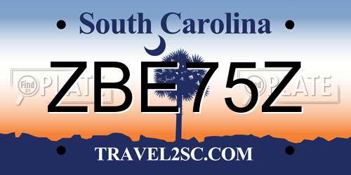 ZBE75Z South Carolina License Plate