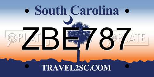 ZBE787 South Carolina License Plate