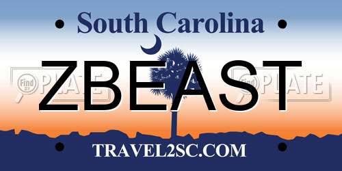 ZBEAST South Carolina License Plate