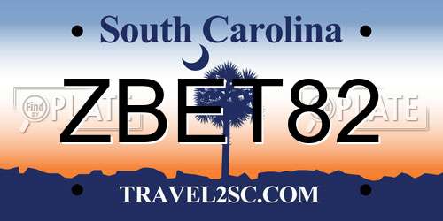 ZBET82 South Carolina License Plate