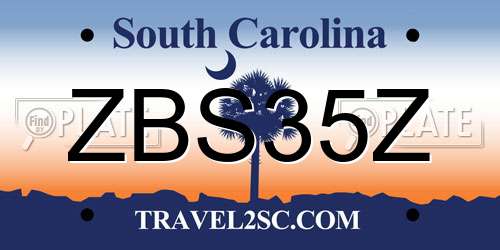 ZBS35Z South Carolina License Plate