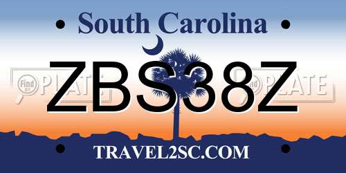 ZBS38Z South Carolina License Plate