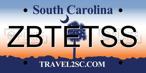 ZBTETSS South Carolina License Plate