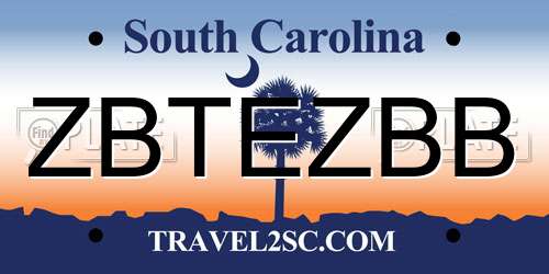 ZBTEZBB South Carolina License Plate