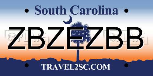 ZBZEZBB South Carolina License Plate