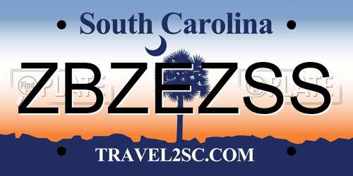 ZBZEZSS South Carolina License Plate