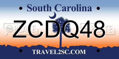 ZCDQ48 South Carolina License Plate