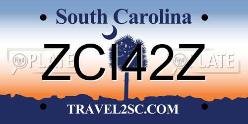 ZCI42Z South Carolina License Plate