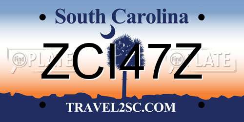 ZCI47Z South Carolina License Plate