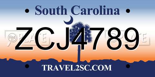 ZCJ4789 South Carolina License Plate