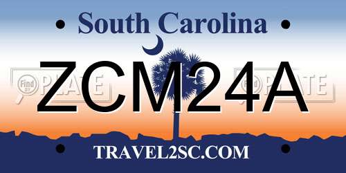 ZCM24A South Carolina License Plate