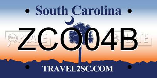 ZCO04B South Carolina License Plate