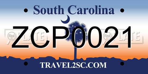 ZCP0021 South Carolina License Plate