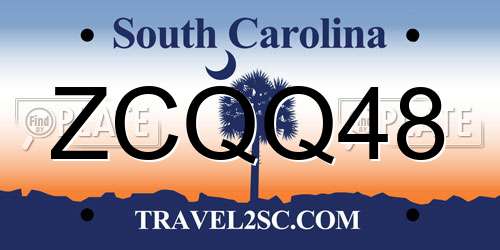 ZCQQ48 South Carolina License Plate