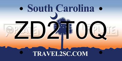ZD2T0Q South Carolina License Plate