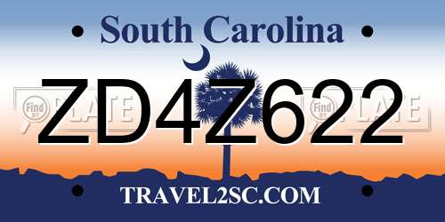ZD4Z622 South Carolina License Plate