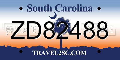 ZD82488 South Carolina License Plate