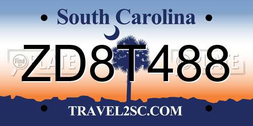 ZD8T488 South Carolina License Plate