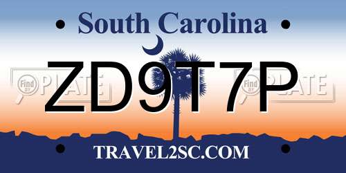ZD9T7P South Carolina License Plate