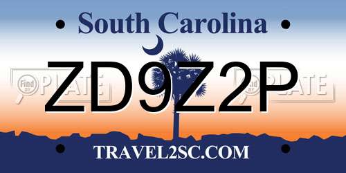 ZD9Z2P South Carolina License Plate