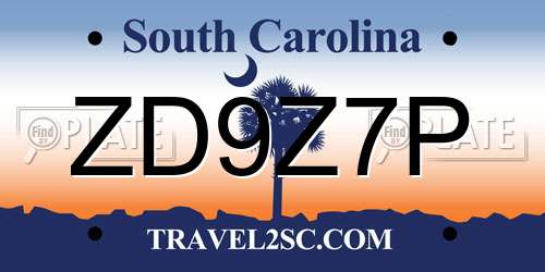 ZD9Z7P South Carolina License Plate