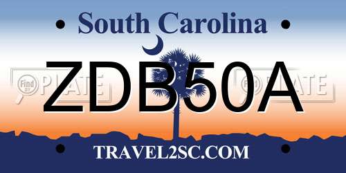 ZDB50A South Carolina License Plate