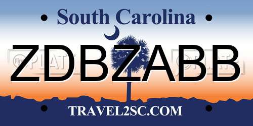 ZDBZABB South Carolina License Plate
