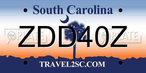 ZDD40Z South Carolina License Plate