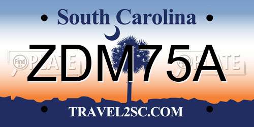 ZDM75A South Carolina License Plate